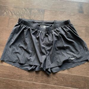 Saucony Women's Black Running Shorts With Liner Women’s Large
